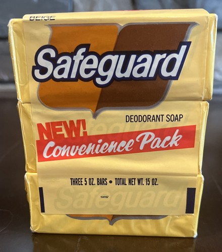 Vintage Safeguard Seifen Beige 1987 P&G 7 oz Made U.S.A. Prop 3 Stück