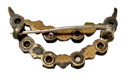 Antique Georgian Victorian Crescent Moon Paste Pin Brooch Celestial Lot Of 3 - Picture 7 of 13