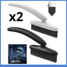 Rotating Crevice Cleaning Brush Multifunctional Hard Bristle 1x BLACK & 1x WHITE
