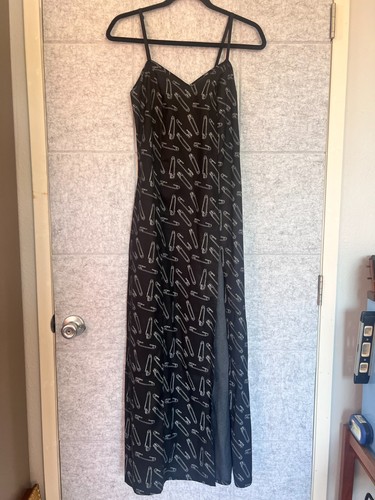 Foxblood X Eliza Sidney Dress With Side Slit Safety Pins Maxi Small Goth