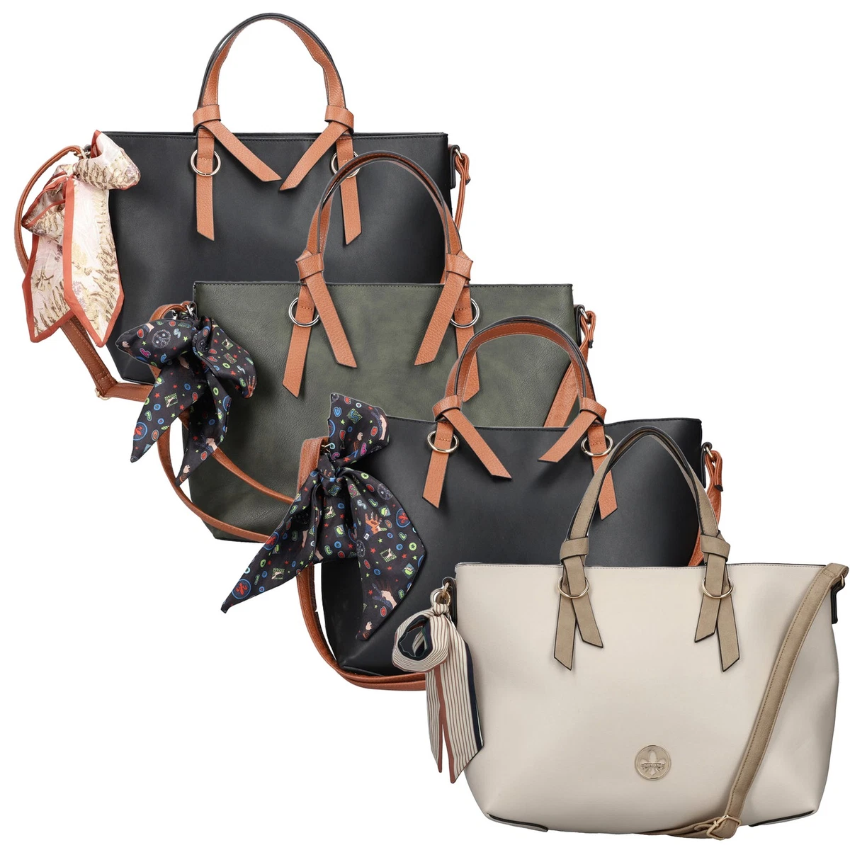 Borsa a mano nera da donna con zip frontale Carrera First