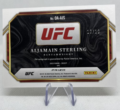 2022 Panini Select UFC ALJAMAIN STERLING Auto Gold Prizm /10 SSP 10of10   - Picture 2 of 2