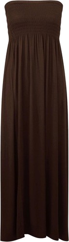 Womens Ladies Sheering Boobtube Bandeau Long Summer Strapless Maxi Dress - Picture 10 of 38
