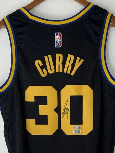 Stephen Curry Signed Warriors Nike Authentic NBA 75 Swingman Jersey USASM & BAS