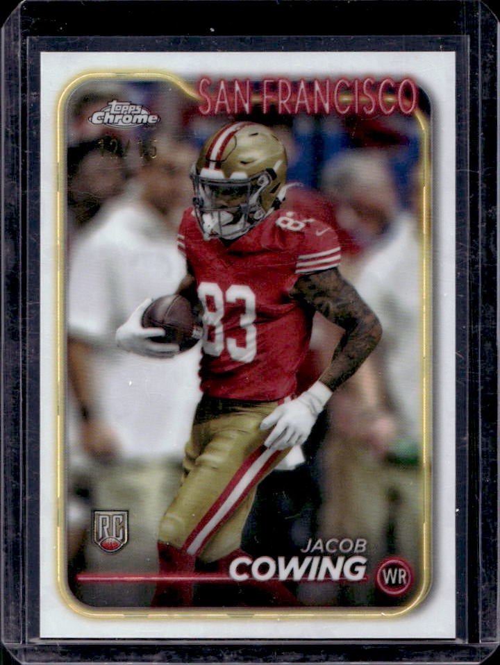 2024 Topps Chrome Sapphire Edition Jacob Cowing RC White Refractor #12/15 49ers