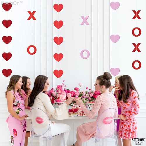 KatchOn, Felt XOXO Valentines Day Garland - 6 String, Pre Red Xo and Heart  - Bild 3 von 9