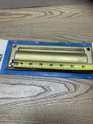 Postschlitz für Tür massiv Messing, Öffnung 2x7,5” Gesamt 3”x9” mit Schrauben Neu - Bild 5 von 6