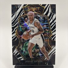 2022-23 Panini Select - Premier Level Jeremy Sochan #192 Zebra Prizm (RC)