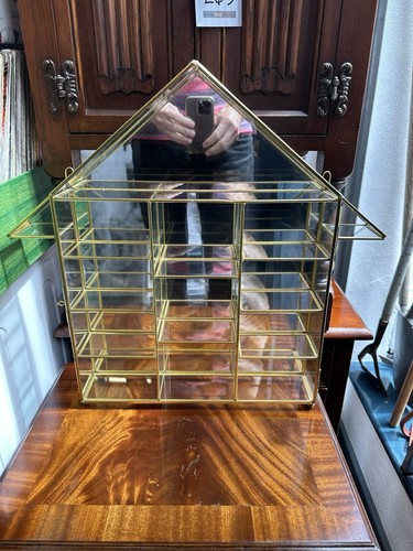 Wandvitrine Swarovski Kristalle Messing Glas Spiegel 