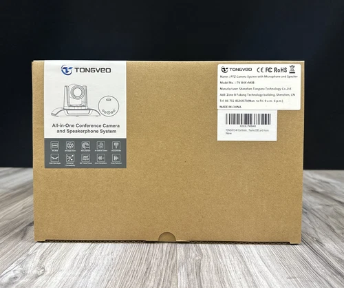 TONGVEO 4K Conference Room Camera System, AI Auto-Tracking PTZ Camera 5X Digital