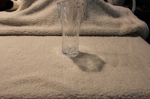 BaccaratLeaf Design Clear Cut Crystal Glass Vase 9.50 High - Picture 3 of 20