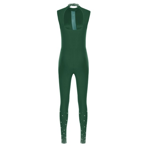 Womens Jumpsuit Performance Bodysuit Sleeveless Rompers Back Rhinestones Yoga - Bild 99 von 107