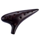 ”Joy of Wood Thrush” 12 Hole Alto C Ceramic Ocarina in Exquisite Craft Smoked...