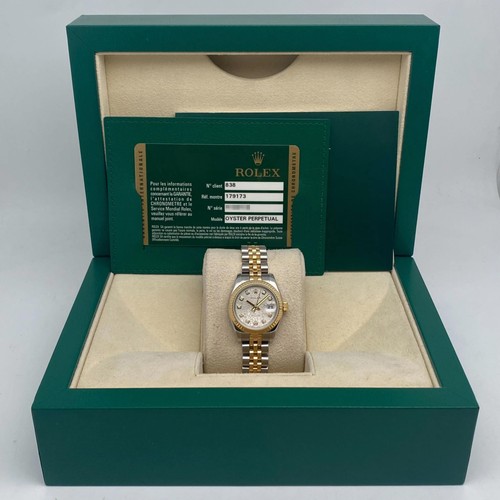 Rolex Datejust 179173 26mm 18k Gold Steel Jubilee Silver Dial Ladies Watch - Picture 1 of 8
