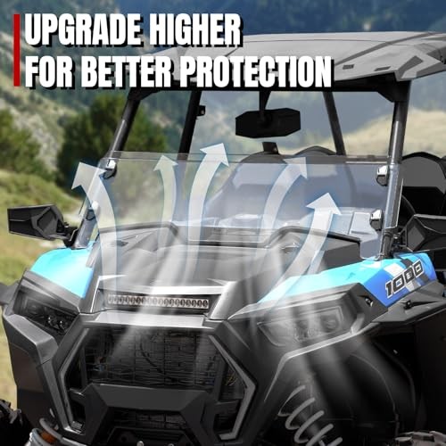  1/2 Higher Front Half Windshield for Polaris RZR XP 1000 2019-2023, Clear  - Picture 7 of 7