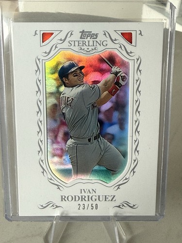 2009 Topps Sterling White Border #’d/50 Iván Rodríguez #78 Salón de la fama ⭐️ - Imagen 1 de 2