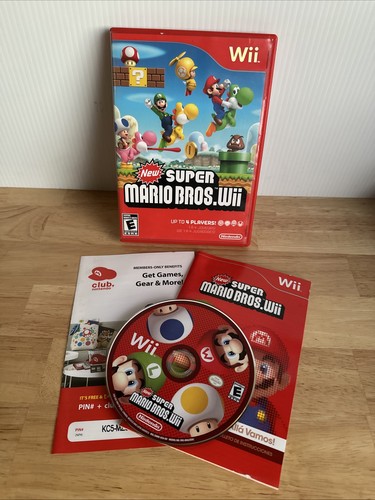 New Super Mario Bros. Wii (Nintendo Wii 2009) CIB Manual + Inserts VGC Tested