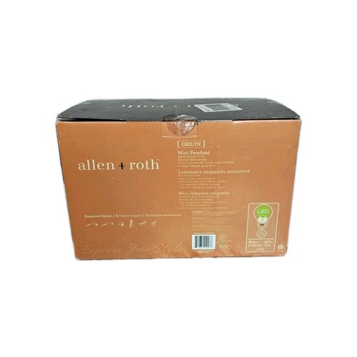 Allen + Roth Mini Pendant Aged Bronze Beveled Glass Shade New In Box - Picture 3 of 9