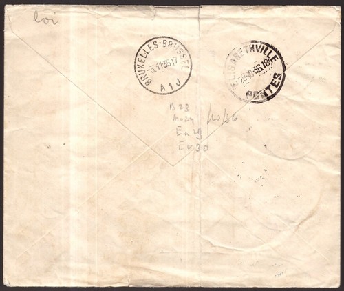 Belgium Congo, 1936 ffc first flight cover Elizabethville-Bruxelles -HH25 - Picture 2 of 3