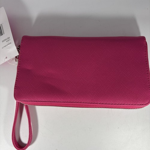 Betsey Johnson Wallet Bow Blush Pink Logo Zip-Around Gift Zip Card Holder NWT - Picture 2 of 7