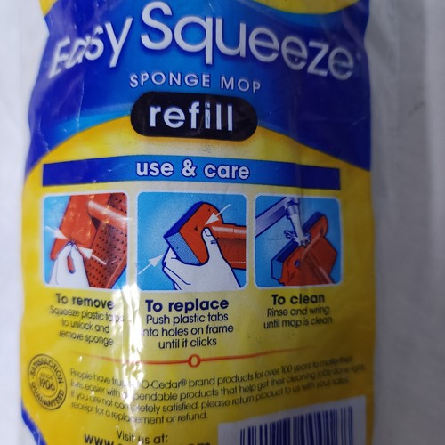 O-Cedar Easy Squeeze Microfibra Onda Esponja Fregona Cabezal de Recarga Azul Nuevo de Lote Antiguo - Imagen 4 de 10
