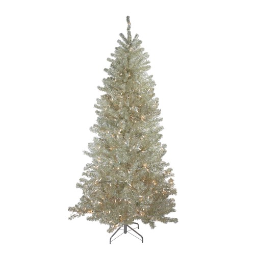 Northlight 6' Soft Metallic Champagne Artificial Tinsel Christmas Tree - Clea - Picture 2 of 7