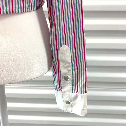 Camisa Le Superbe Halfway There, top corto, a rayas con botones, para mujer talla S” - Imagen 4 de 5
