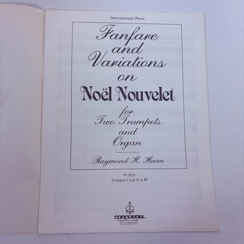 Fanfare and Variations on Noël Nouvelet Sheet Music Two Trumpets Organ - Image 4 of 4