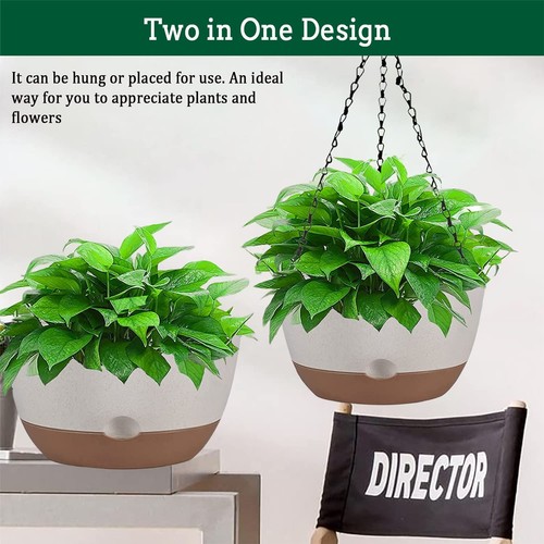 Hanging Planter Self Watering 10 Inch, 2 Pack Indoor Outdoor Hanging Baskets,... - Picture 7 of 7