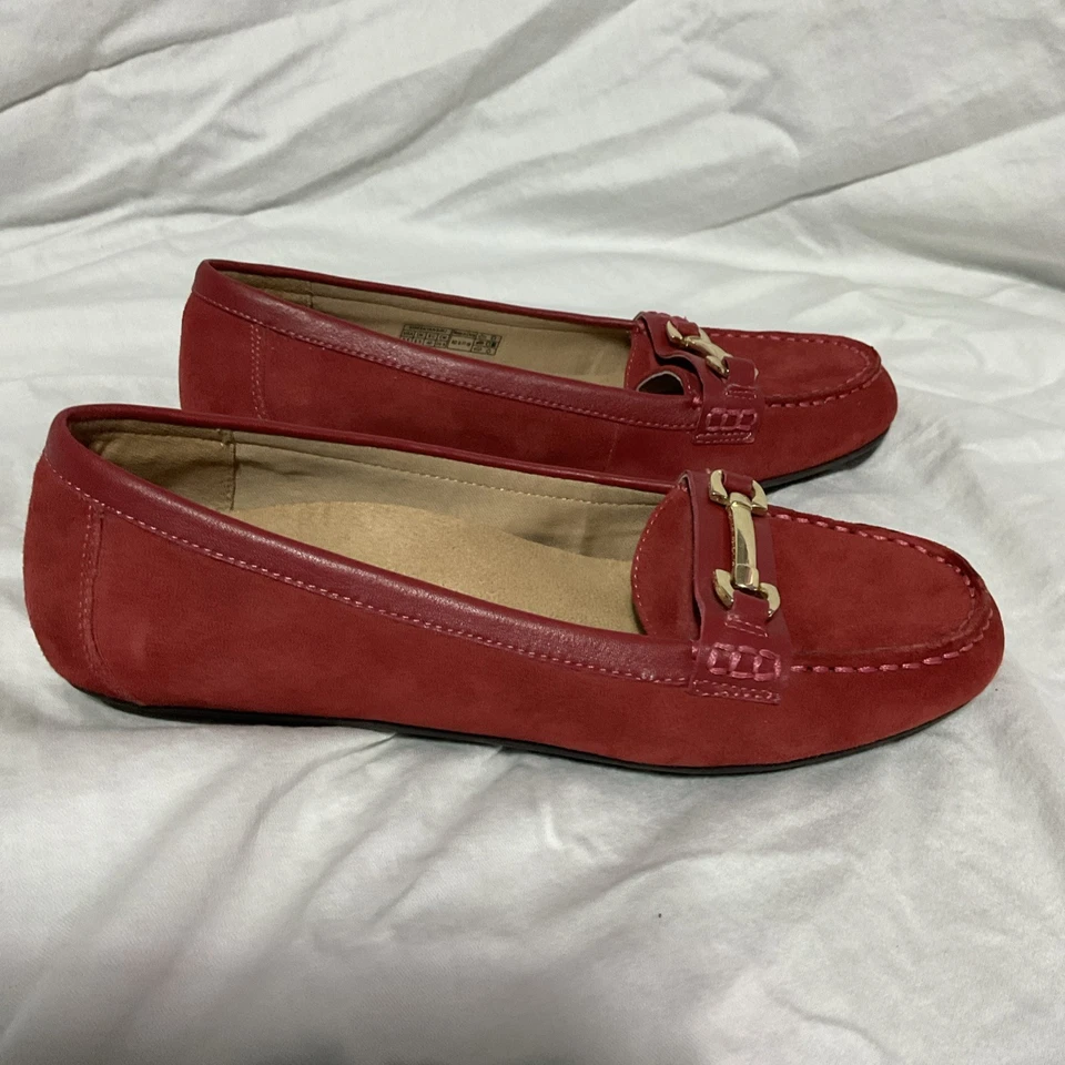 Mocasín plano de gamuza naranja quemado 8,5 VIONIC para mujer Foto 3 de 4