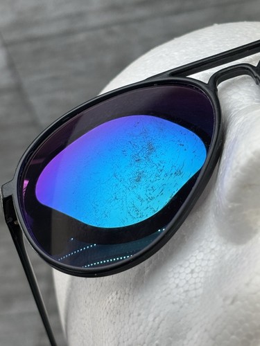 VTG Black Nylon Frame Blue Gradient Lens Aviator Pilot Sunglasses Beach Outdoors - Picture 2 of 19