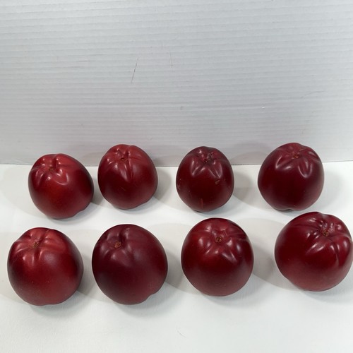 Red Wooden Apples Lot of 8 Vintage Rustic Farmhouse - Photo 3/7