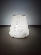 Vaxcel ceramic lithophane lighthouse lamp shade beach decor