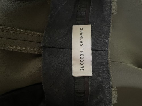 SCANLAN & THEODORE Olive Green Tailored Shorts Sz 8 High Waist Designer - Picture 3 of 4