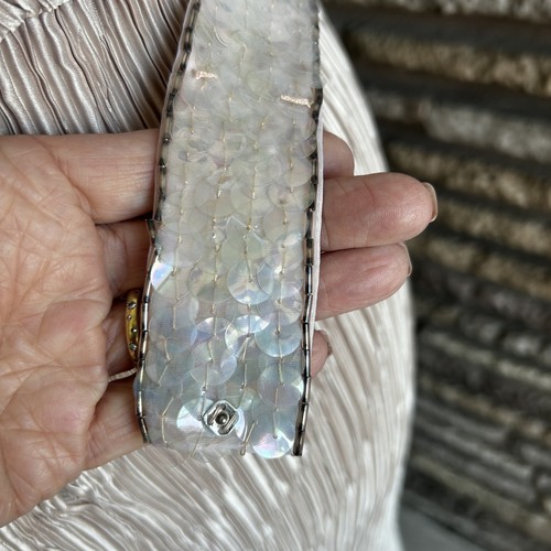 Ricki Lanz for Nuit Vintage 80s Mini Pleat Blush Sequin Party Dress - Picture 4 of 14