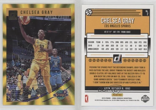 2019 Panini Donruss WNBA Press Proof Gold Laser /10 Chelsea Gray #2