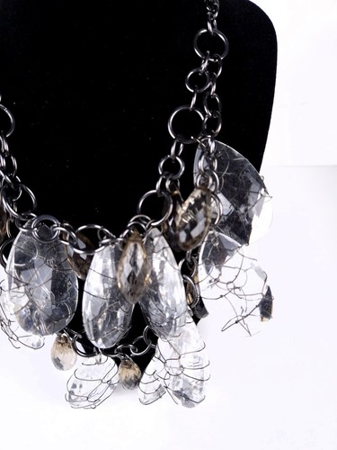 Chico's Shandy Wrapped Teardrop Crystal Chain Necklace 2-Strand NWT (15"-19") - Picture 2 of 7