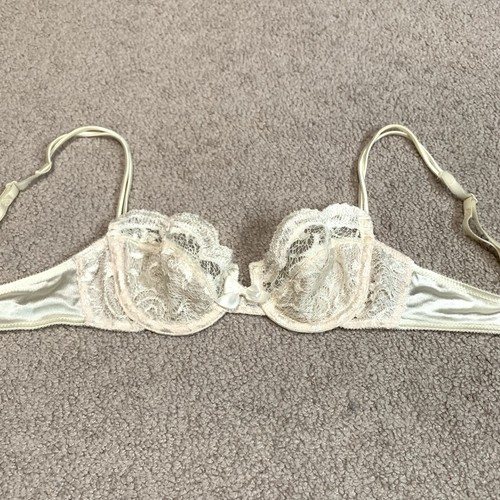 Vintage Victoria’s Secret Ivory Lace Unpadded Bra 32B - Picture 1 of 4