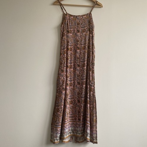 Superdry Bedrucktes Cami-Midikleid mit Knopfleiste Größe Blumen Rosa US8 EU40 Boho Schlitze - Bild 15 von 21