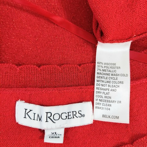 Suéter rojo brillante de manga larga XL de Kim Rogers para mujer - Imagen 9 de 10