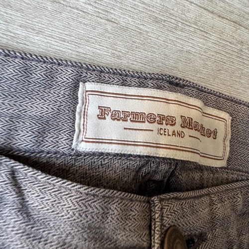 Farmers Market Iceland Herringbone Moto Style Pants Women's M Taupe Skinny 27x30 - Picture 2 of 9