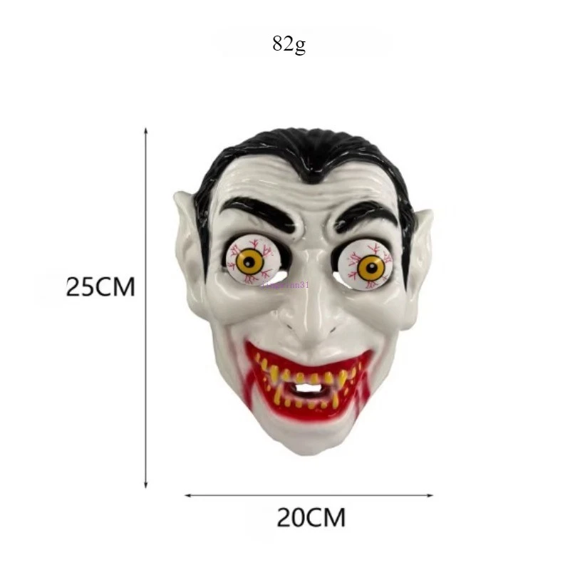 Halloween Mask Scary Ghost Face Unisex Head Cover Costume Party Cosplay Prop - Image 4 of 4