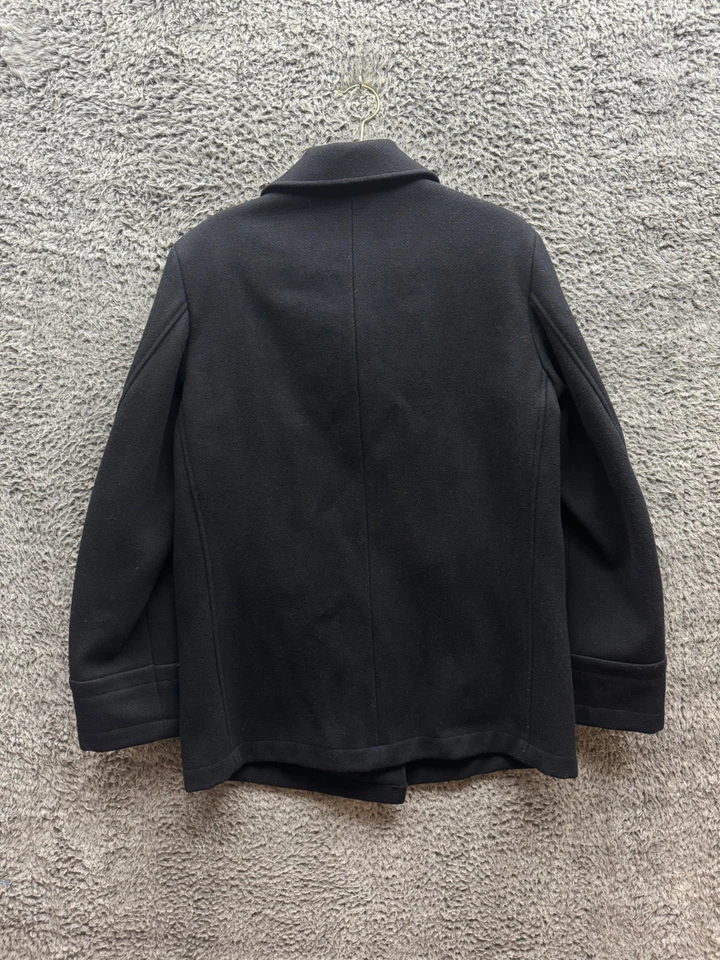 Abrigo Stone Island Vintage Años 90 Doble Pecho Lana Guisante Negro Para Hombre Talla L Foto 2 de 4