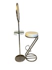 2 Piece Vanity Free Standing Chrome Round Mirror & Z Shaped Chrome Stool