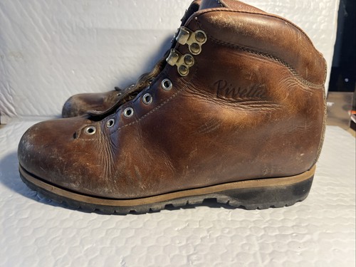 Vibram Pivetta Roccia Women’s Sz 9 1/2 Brown LeatherVintage Hiking Outdoor Boots - Picture 3 of 8