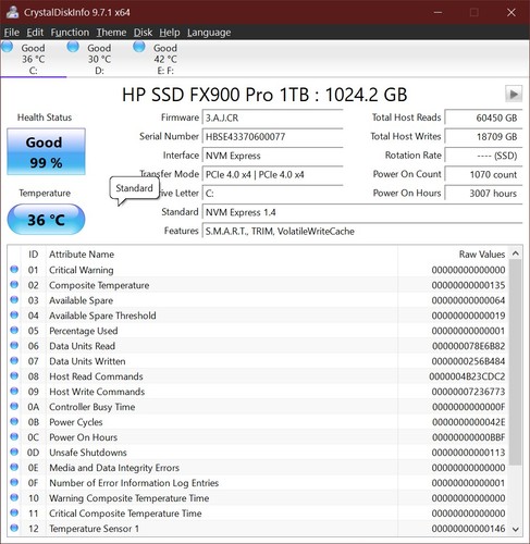 HP FX900 Pro 1TB SSD with 1 GB Dram Cache And Graphene Cooling *super fast ⚡ - Picture 4 of 4