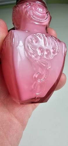 EAPG Victorian Cased Pink Glass Salt Pepper Shaker Narrow Based Scroll - Picture 10 of 21