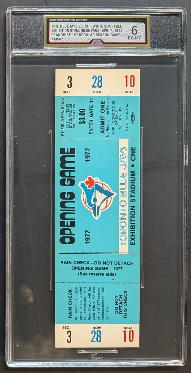 Toronto Blue Jays Baseball 1977 Vintage Sports Ticket Stubs for