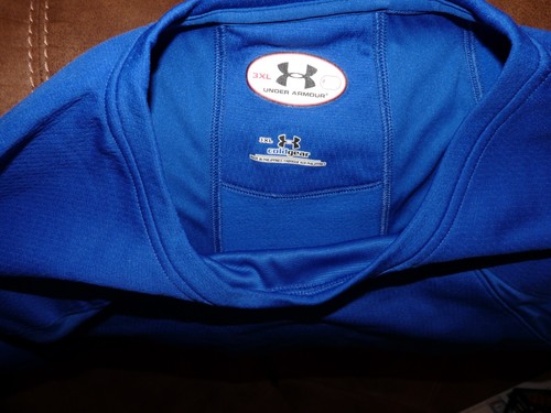 NWT Mens Under Armour Cold Gear Blue Longsleeve Compression Shirt 3XL Baseball - Picture 2 of 6