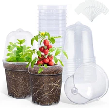 15pc 5" Clear Nursery Pots for Plants,Plant Pot for Planting with Humidity Domes